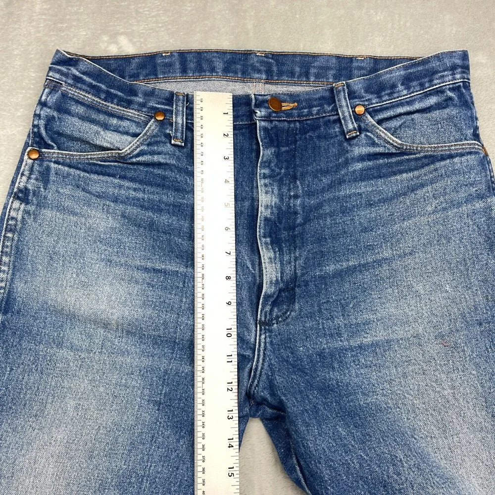 Wrangler Jeans Mens 36x36 Blue Denim 13MWZ Faded Slim Cowboy Cut Straight Leg